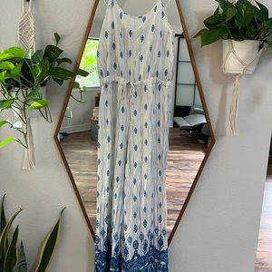 White and blue jumpsuit